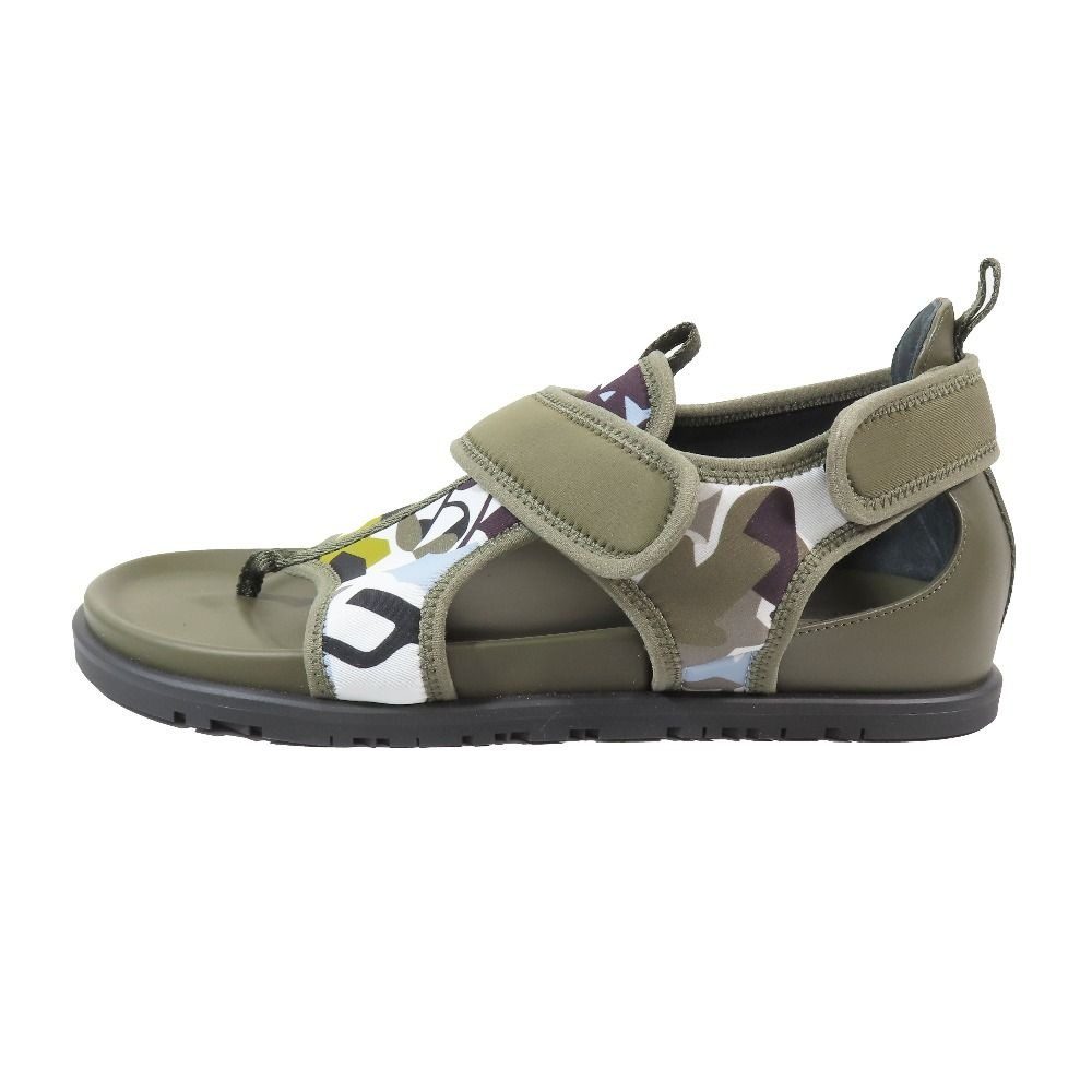 Hermes Giorno Sandals Shoes Technical Jersey Velcro 40.5 Khaki