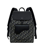 Christian Dior Backpack Saddle Black Beige Navy