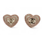 Chanel Accessories CC Heart Motif Rhinestone Rose Gold B24 — view 5