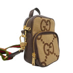 Gucci Shoulder Bag Sherry Line Jumbo GG Canvas Brown Gold — view 2