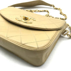 Chanel Big CC Logo Turnlock Chain Shoulder Bag Beige — view 4