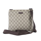 Gucci GG Supreme Leather Shoulder Bag Crossbody Messenger Business Brown