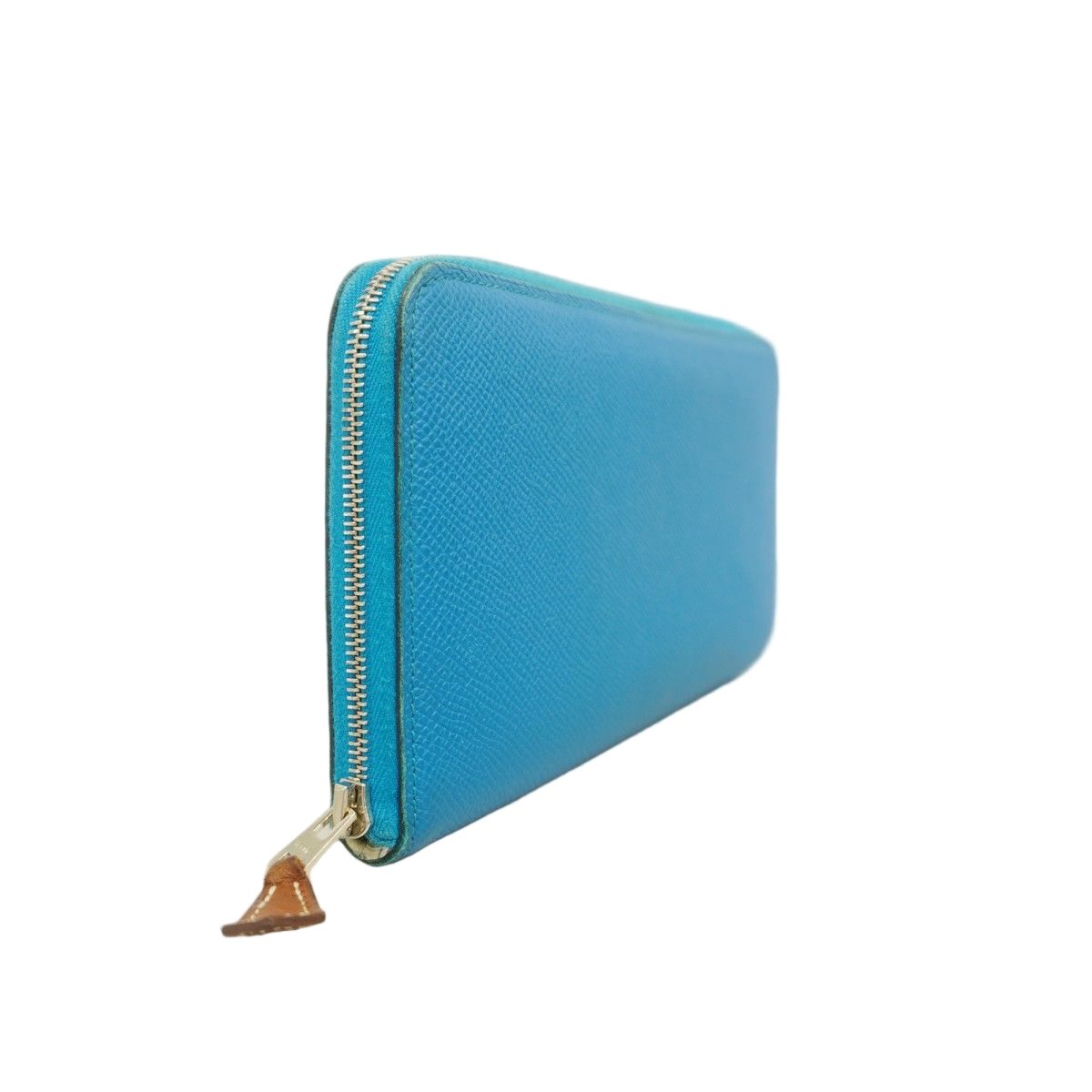 Hermes Wallet Azap Long Silk in Veau Blue Zanzibar Silver — view 2