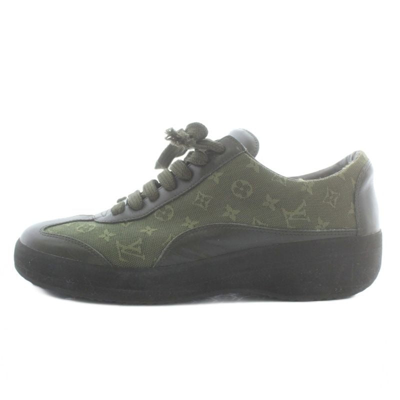 Louis Vuitton Monogram Mini Sneakers Canvas Leather Low Cut 36.5