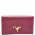 Prada Coin Case Pass Purple Saffiano Leather