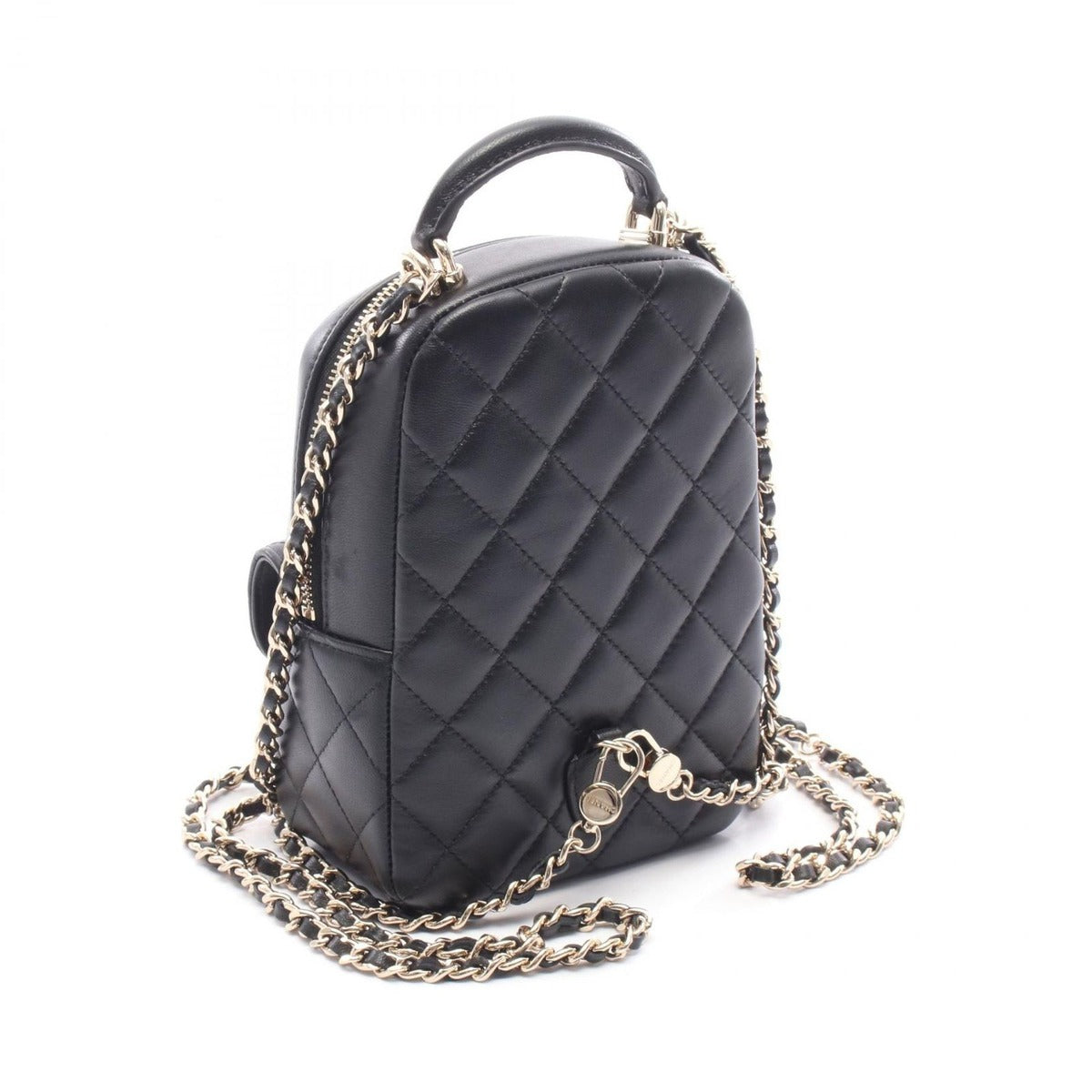 Chanel Backpack Quilted Black Leather Mini — view 2