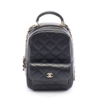 Chanel Backpack Quilted Black Leather Mini