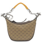Gucci 2-Way Bag Micro GG Supreme Canvas Leather Beige and Ebony Silver Hardware