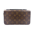 Louis Vuitton Zippy XL Monogram Macassar Leather Brown Black Zip Around Wallet