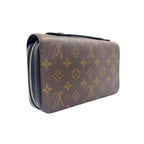 Louis Vuitton Zippy XL Monogram Macassar Leather Brown Black Zip Around Wallet — view 2