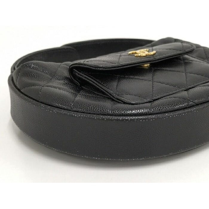 Chanel Handbag Caviar Leather Quilted Gold Hardware Black Ap3467 — view 4
