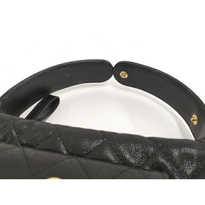 Chanel Handbag Caviar Leather Quilted Gold Hardware Black Ap3467 — view 6