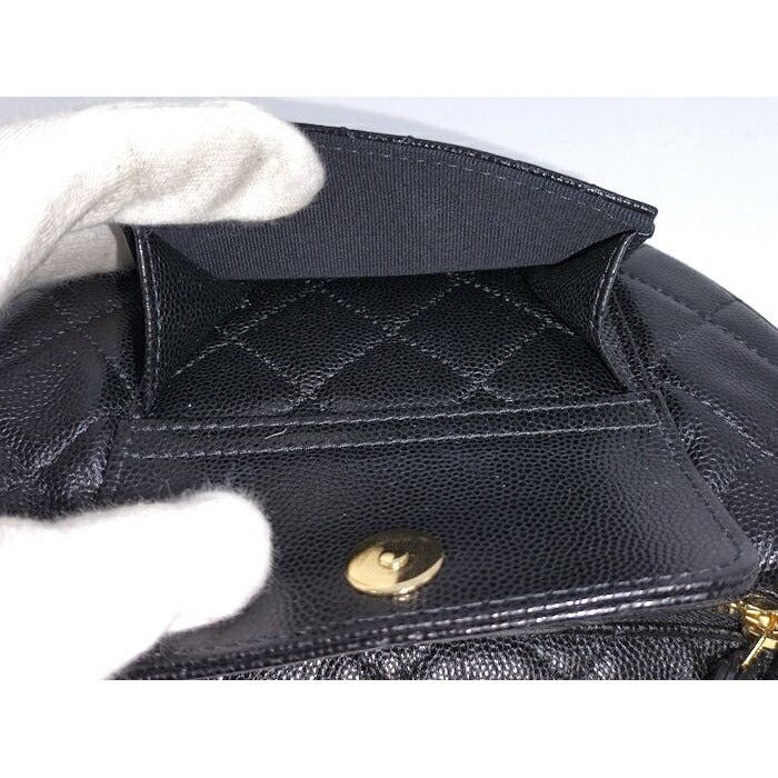 Chanel Handbag Caviar Leather Quilted Gold Hardware Black Ap3467 — view 7