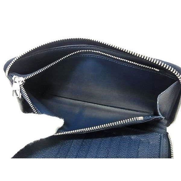 Louis Vuitton Wallet Zippy Vertical Blue Marline Taiga — view 6