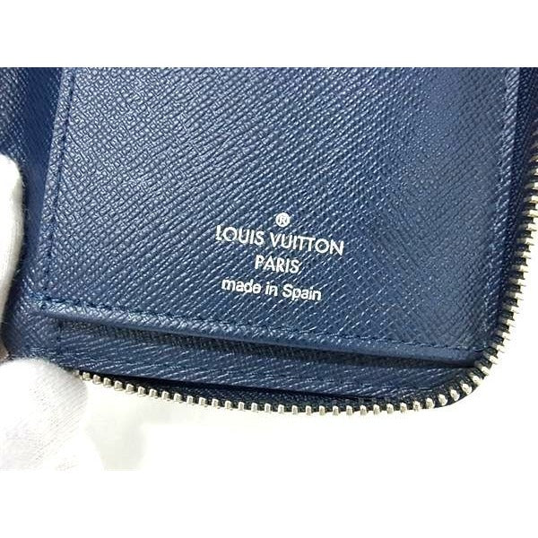 Louis Vuitton Wallet Zippy Vertical Blue Marline Taiga — view 7
