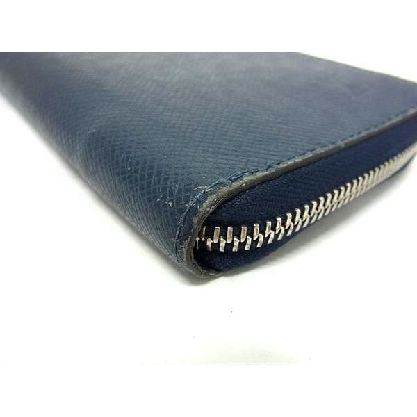 Louis Vuitton Wallet Zippy Vertical Blue Marline Taiga — view 8