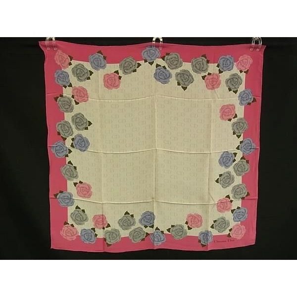 Dior Silk Rose Large Scarf Shawl Pink — view 2