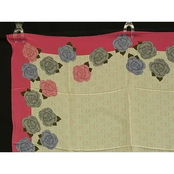 Dior Silk Rose Large Scarf Shawl Pink — view 3