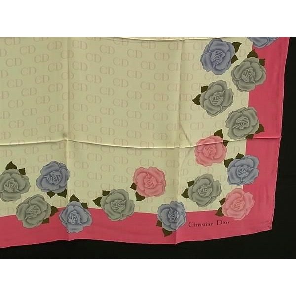 Dior Silk Rose Large Scarf Shawl Pink — view 4