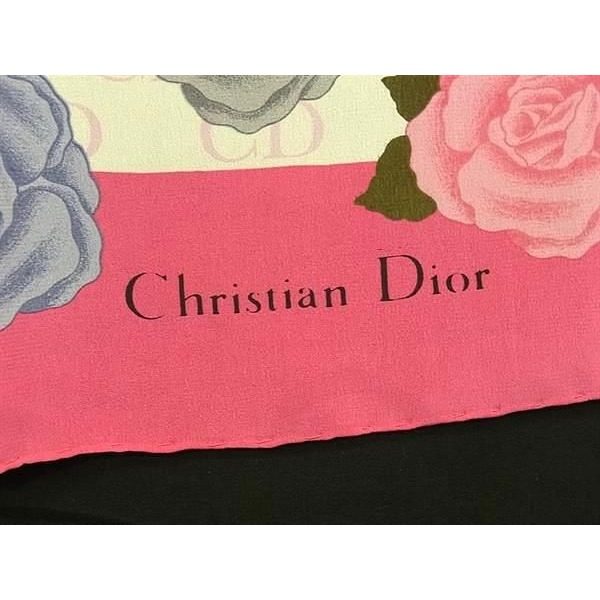 Dior Silk Rose Large Scarf Shawl Pink — view 5