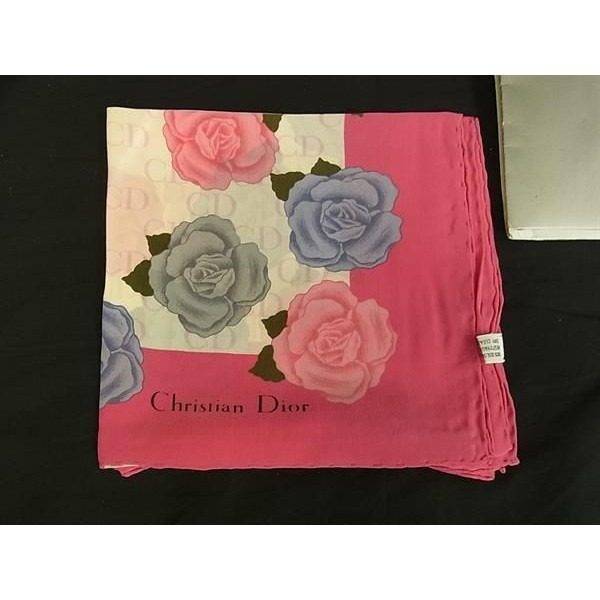 Dior Silk Rose Large Scarf Shawl Pink