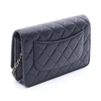 Chanel Shoulder Bag Quilted Black Lambskin Icon Charm Chain Wallet — view 2