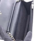 Chanel Shoulder Bag Quilted Black Lambskin Icon Charm Chain Wallet — view 3