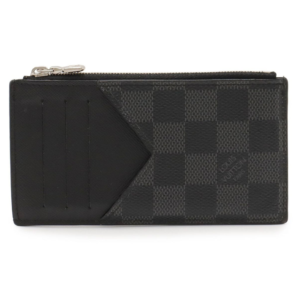 Louis Vuitton Damier Graphite Coin Card Holder Purse Case