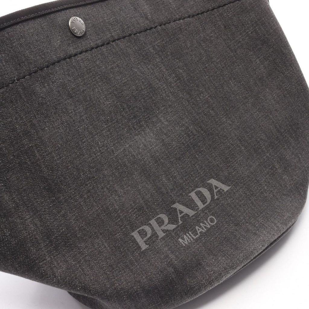 Prada Tote Denim City Calf Black 2-Way — view 9