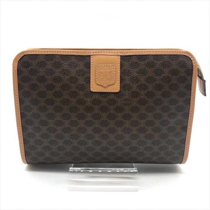 Celine Macadam Triomphe Clutch Brown