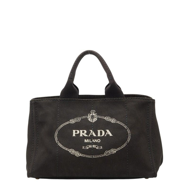 Prada Canapa M Black Canvas Handbag