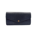 Louis Vuitton Portefeuille Sarah Monogram Empreinte Leather Navy Wallet Gold
