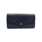 Louis Vuitton Portefeuille Sarah Monogram Empreinte Leather Navy Wallet Gold