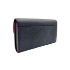 Louis Vuitton Portefeuille Sarah Monogram Empreinte Leather Navy Wallet Gold — view 2