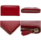 Prada Round Zipper Long Wallet Red 1 M0506 Saffiano — view 3