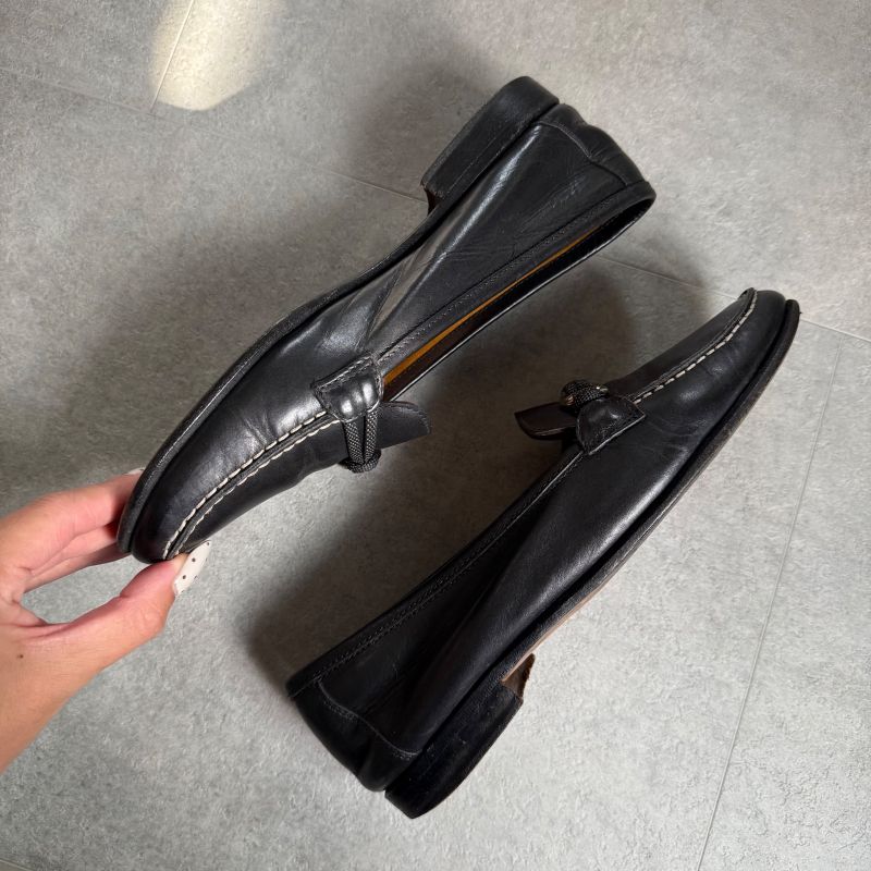 Hermes Chaine D'ancre Loafer Moccasin Farandole Leather Black Stitching 36 — view 4