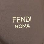 Fendi Shoulder Strap You Leather Brown and Black Gold Hardware Zucca Pattern — view 7