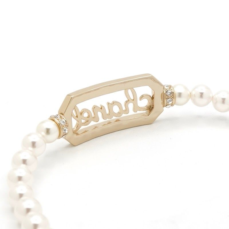 Chanel Necklace Choker Gold Coco Mark Logo Pearl Rhinestone — view 5