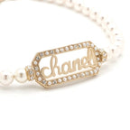 Chanel Necklace Choker Gold Coco Mark Logo Pearl Rhinestone — view 4