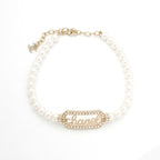 Chanel Necklace Choker Gold Coco Mark Logo Pearl Rhinestone — view 3