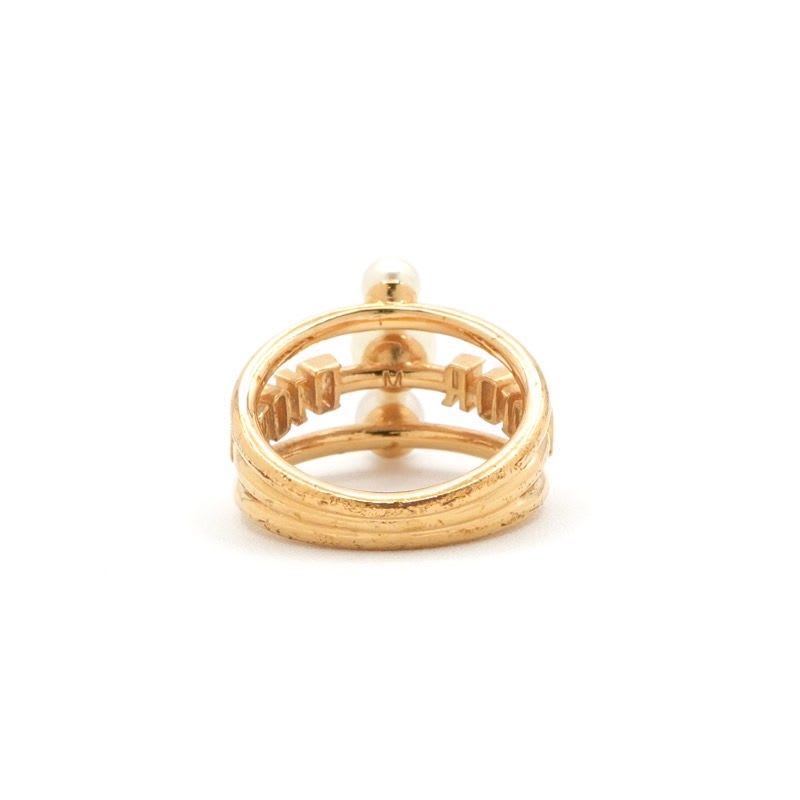 Christian Dior Ring Gold Logo Pearl — view 4