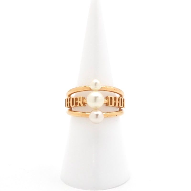 Christian Dior Ring Gold Logo Pearl — view 7