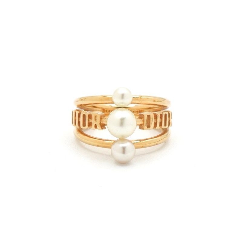 Christian Dior Ring Gold Logo Pearl — view 3