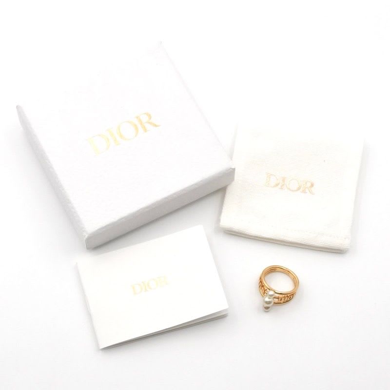 Christian Dior Ring Gold Logo Pearl — view 9