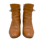Hermes Saint Germain Boots Short Shoes Leather Brown Silver Kelly Hardware — view 2