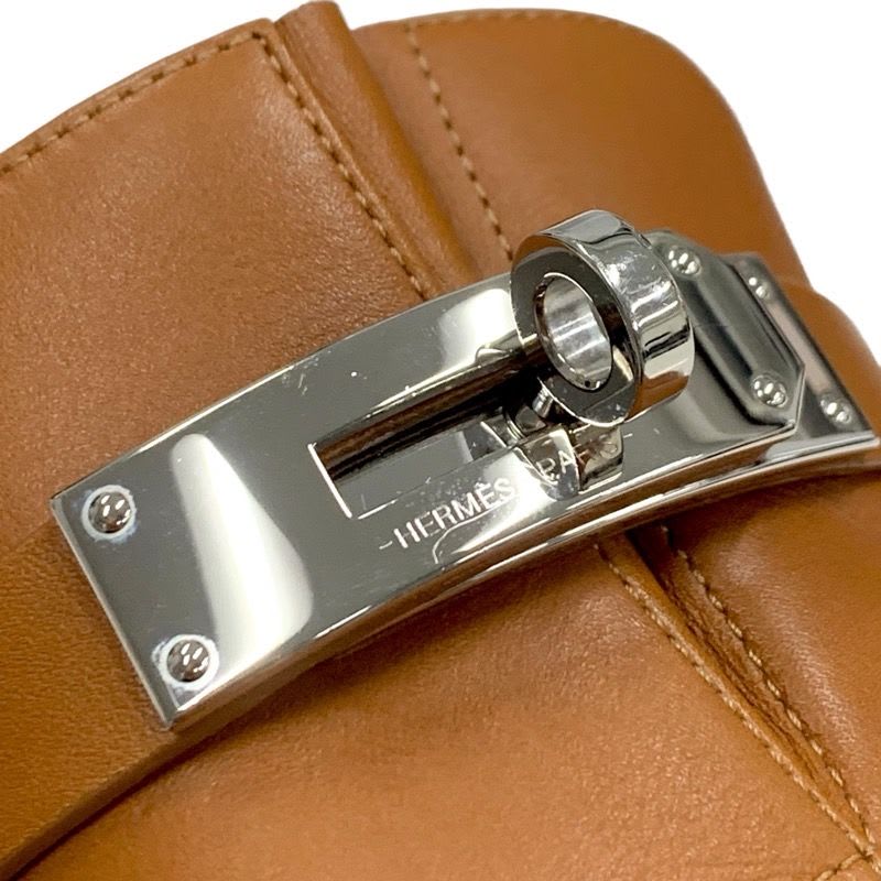Hermes Saint Germain Boots Short Shoes Leather Brown Silver Kelly Hardware — view 9