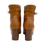 Hermes Saint Germain Boots Short Shoes Leather Brown Silver Kelly Hardware — view 5