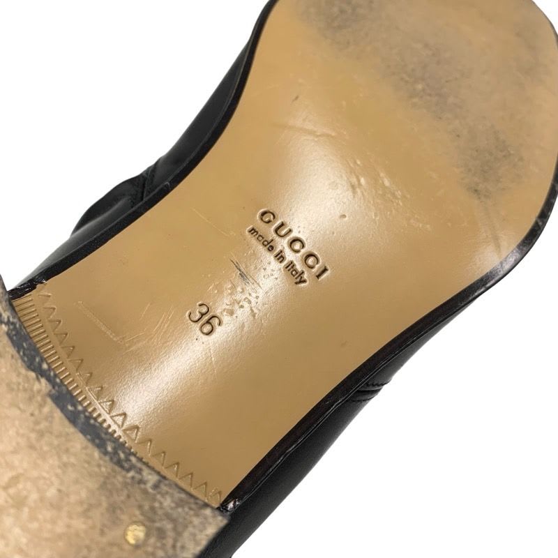 Gucci Boots Long Shoes Leather Black Gold Tassel Sherry Line — view 8