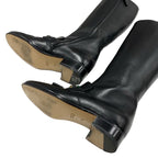 Gucci Boots Long Shoes Leather Black Gold Tassel Sherry Line — view 6