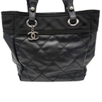 Chanel Tote Paris Biarritz PM Black Silver 3420 — view 2